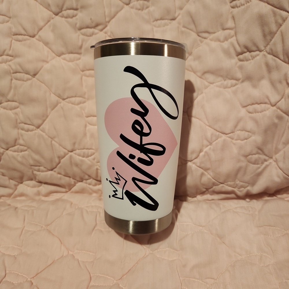 Stainless Steel 20 oz Insulated Tumbler Wifey NWOT